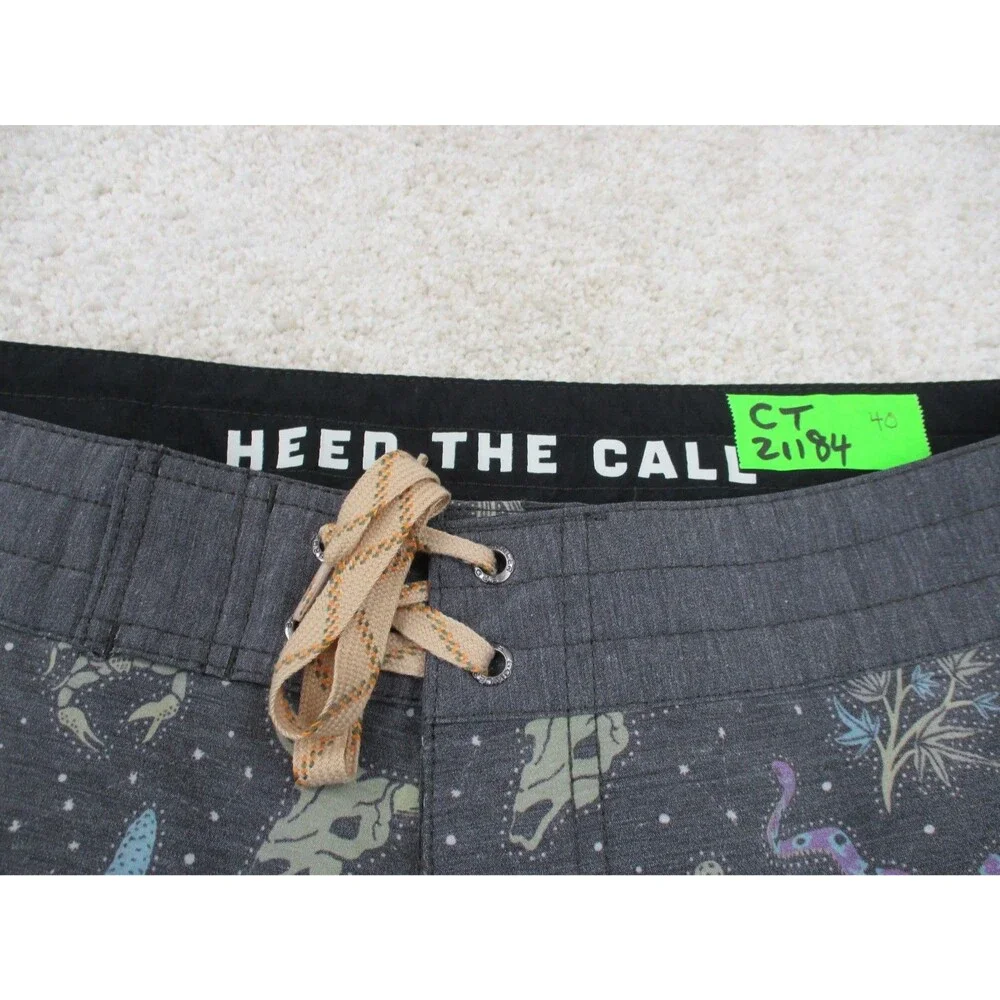 Howler Brothers Board Shorts Mens 40 Black Graphic Print Swim Trunks 9
